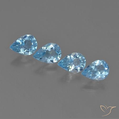 2.80ctw Naturale Celeste Topazio, Forma a pera, VVS-VS