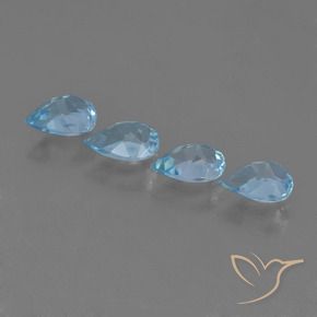 Gemme di Topazio Celeste naturale da 2.80 ct, Forma a pera, VVS-VS