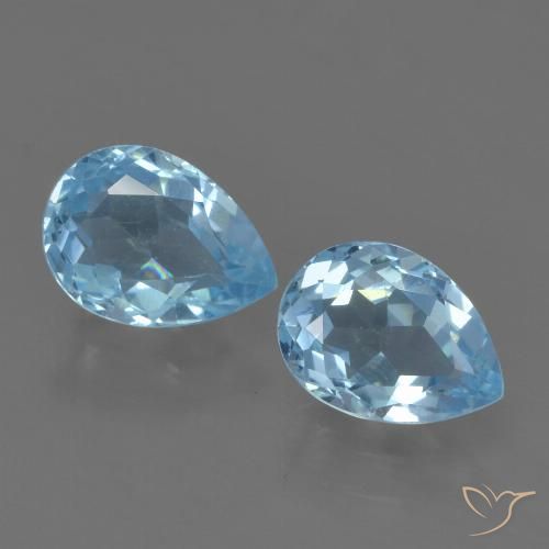 1.78ctw Naturale Blu svizzero Topazio, Forma a pera, VVS-VS