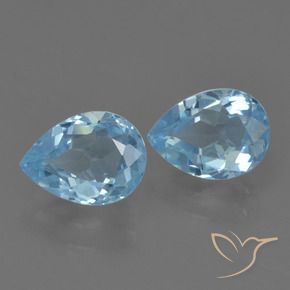 Gemme di Topazio Blu svizzero naturale da 1.78 ct, Forma a pera, VVS-VS