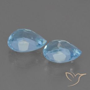 Gemme di Topazio Blu svizzero naturale da 1.78 ct, Forma a pera, VVS-VS