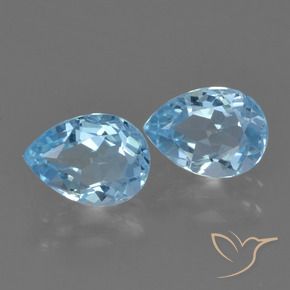 Gemme di Topazio Celeste naturale da 1.71 ct, Forma a pera, VVS-VS