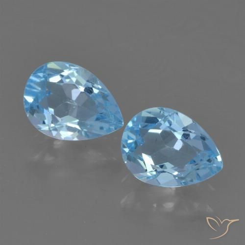1.75ctw Naturale Celeste Topazio, Forma a pera, VVS-VS