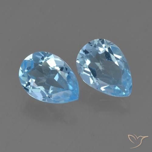 1.53ctw Naturale Blu svizzero Topazio, Forma a pera, VVS-VS