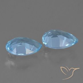 Gemme di Topazio Blu svizzero naturale da 1.53 ct, Forma a pera, VVS-VS