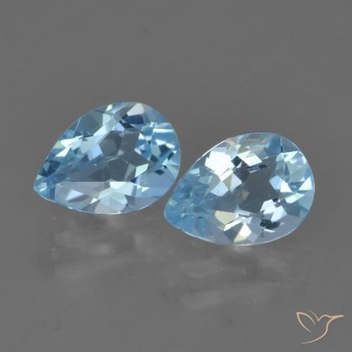 1.63ctw Naturale Celeste Topazio, Forma a pera, VVS-VS
