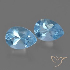Gemme di Topazio Blu svizzero naturale da 1.75 ct, Forma a pera, VVS-VS