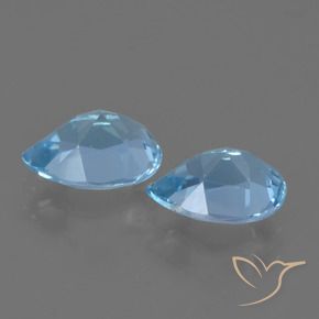 Gemme di Topazio Blu svizzero naturale da 1.75 ct, Forma a pera, VVS-VS