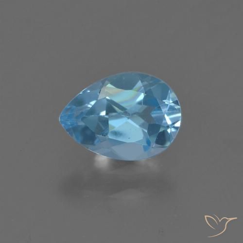 0.86ct Naturale Blu svizzero Topazio, Forma a pera, VS