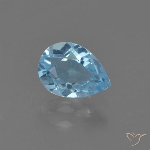 0.92ct Naturale Celeste Topazio, Forma a pera, VS