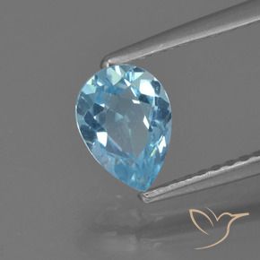Topazio Celeste naturale da 0.92 ct, Forma a pera, VS