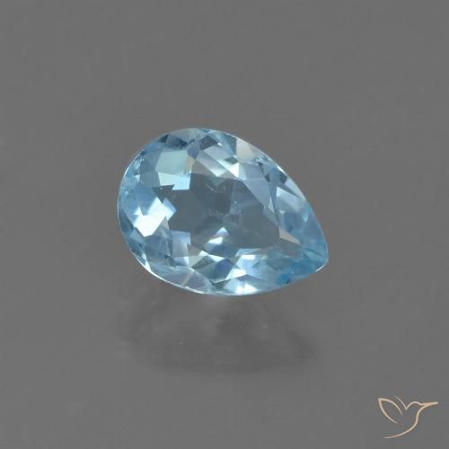 0.86ct Naturale Celeste Topazio, Forma a pera, VS