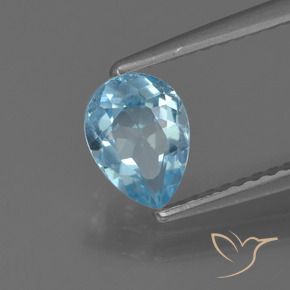 Topazio Celeste naturale da 0.86 ct, Forma a pera, VS
