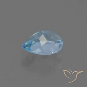Topazio Celeste naturale da 0.86 ct, Forma a pera, VS
