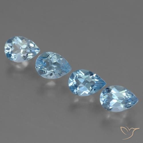 3.49ctw Naturale Celeste Topazio, Forma a pera, VVS-VS