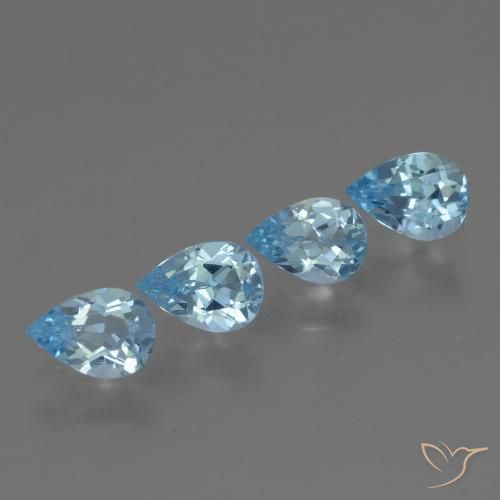 2.79ctw Naturale Blu svizzero Topazio, Forma a pera, VVS-VS