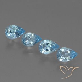 Gemme di Topazio Blu svizzero naturale da 2.79 ct, Forma a pera, VVS-VS
