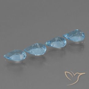 Gemme di Topazio Blu svizzero naturale da 2.79 ct, Forma a pera, VVS-VS