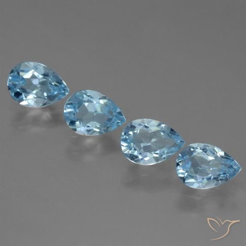 3.27ctw Naturale Blu svizzero Topazio, Forma a pera, VS