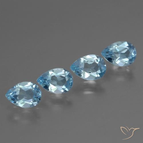 3.00ctw Naturale Blu svizzero Topazio, Forma a pera, VVS-VS