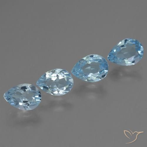 3.12ctw Naturale Celeste Topazio, Forma a pera, VVS-VS