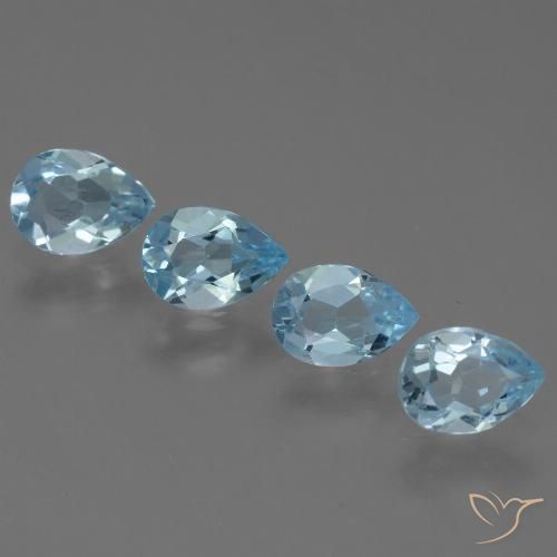 2.80ctw Naturale Celeste Topazio, Forma a pera, VVS-VS