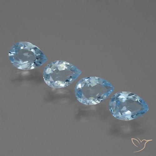 3.02ctw Naturale Celeste Topazio, Forma a pera, VVS-VS