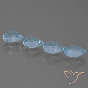 Gemme di Topazio Celeste naturale da 3.02 ct, Forma a pera, VVS-VS