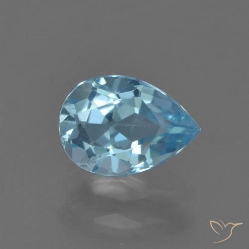 0.85ct Naturale Blu svizzero Topazio, Forma a pera, VS