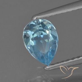 Topazio Blu svizzero naturale da 0.85 ct, Forma a pera, VS