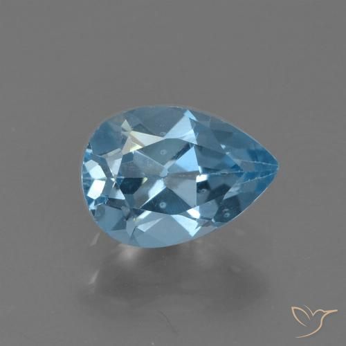 0.91ct Naturale Blu svizzero Topazio, Forma a pera, VS