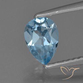 Topazio Blu svizzero naturale da 0.91 ct, Forma a pera, VS