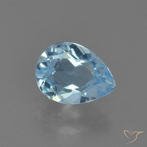Topazio Blu svizzero naturale da 0.89 ct, Forma a pera, VS