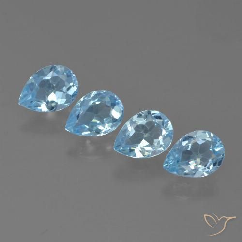 3.15ctw Naturale Celeste Topazio, Forma a pera, VVS-VS