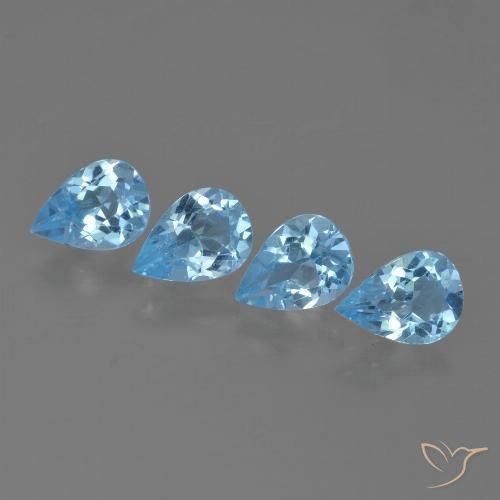 3.12ctw Naturale Celeste Topazio, Forma a pera, VVS-VS