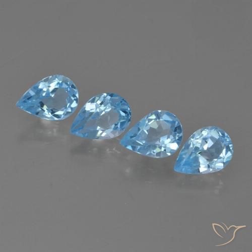 2.83ctw Naturale Celeste Topazio, Forma a pera, VVS-VS
