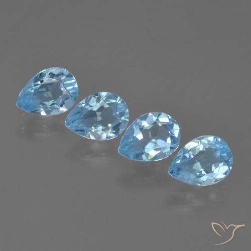 3.25ctw Naturale Blu svizzero Topazio, Forma a pera, VVS-VS