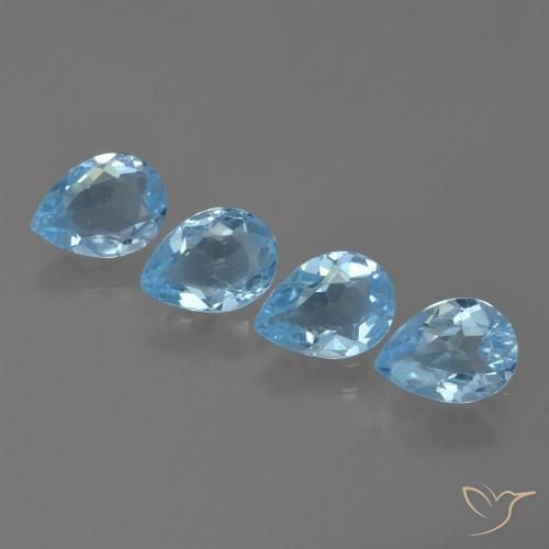 2.87ctw Naturale Blu svizzero Topazio, Forma a pera, VVS-VS