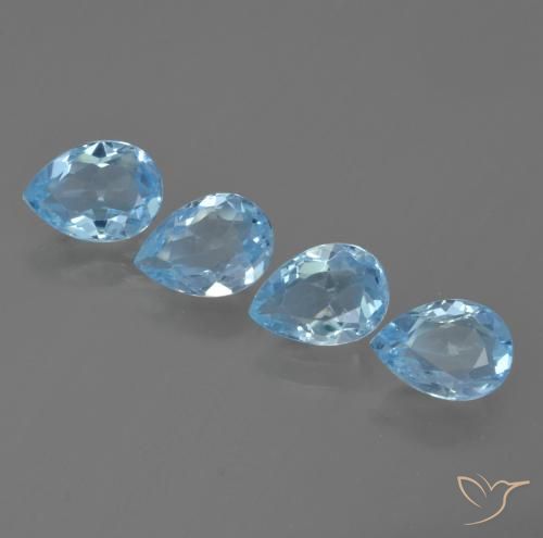 3.28ctw Naturale Blu svizzero Topazio, Forma a pera, VVS-VS, Photo A