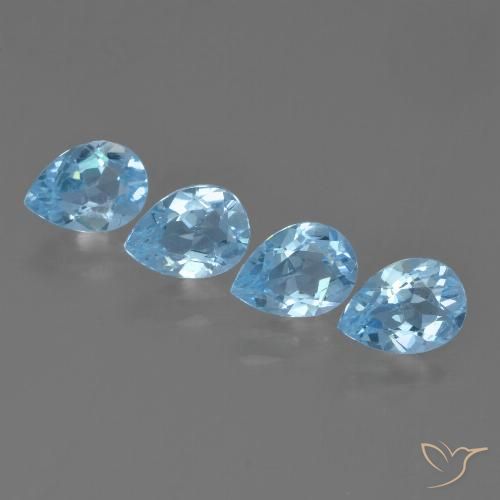 3.35ctw Naturale Celeste Topazio, Forma a pera, VVS-VS