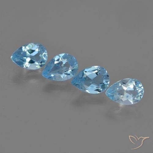 3.30ctw Naturale Blu svizzero Topazio, Forma a pera, VVS-VS