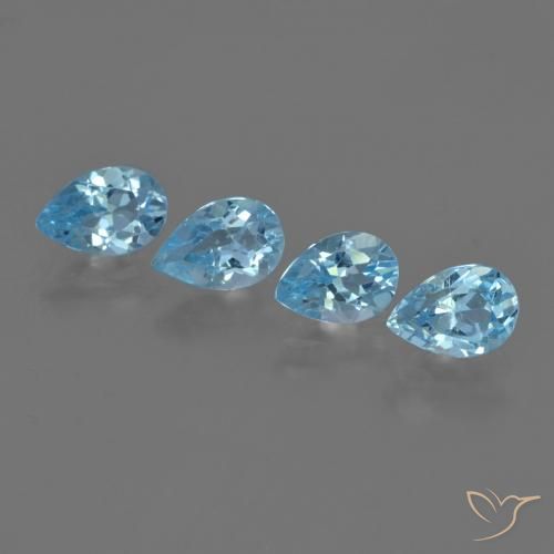 3.11ctw Naturale Blu svizzero Topazio, Forma a pera, VVS-VS