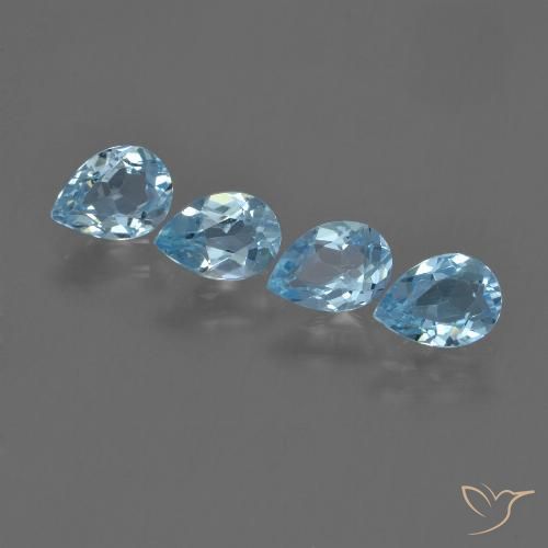 3.04ctw Naturale Blu svizzero Topazio, Forma a pera, VVS-VS