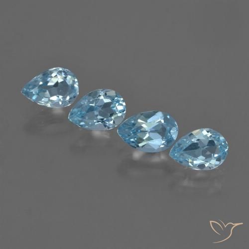 3.17ctw Naturale Blu svizzero Topazio, Forma a pera, VVS-VS