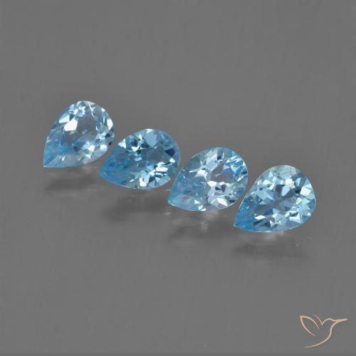 2.87ctw Naturale Blu svizzero Topazio, Forma a pera, VVS-VS