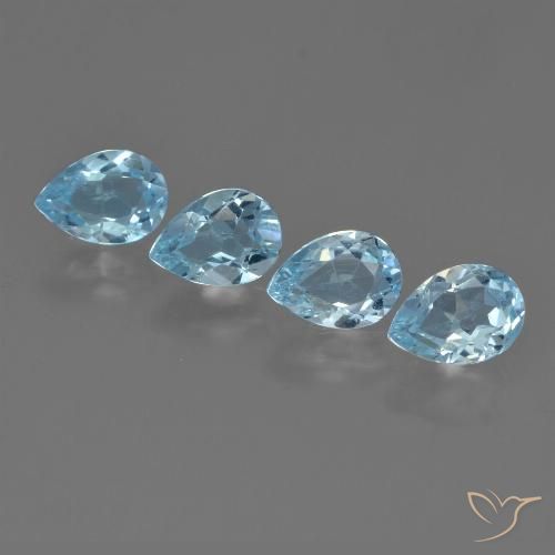 3.39ctw Naturale Celeste Topazio, Forma a pera, VVS-VS