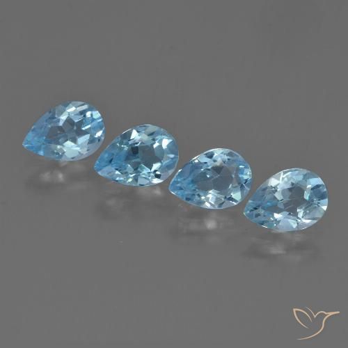 3.09ctw Naturale Blu svizzero Topazio, Forma a pera, VVS-VS