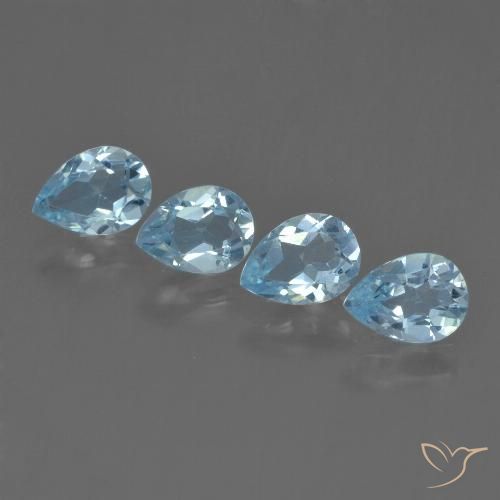 3.16ctw Naturale Celeste Topazio, Forma a pera, VVS-VS