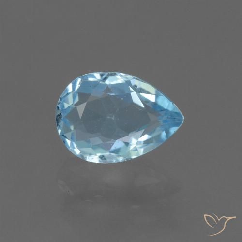 0.87ct Naturale Celeste Topazio, Forma a pera, VS