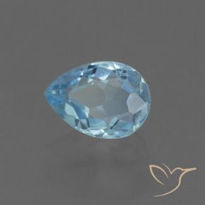 Topazio Celeste naturale da 0.87 ct, Forma a pera, VS